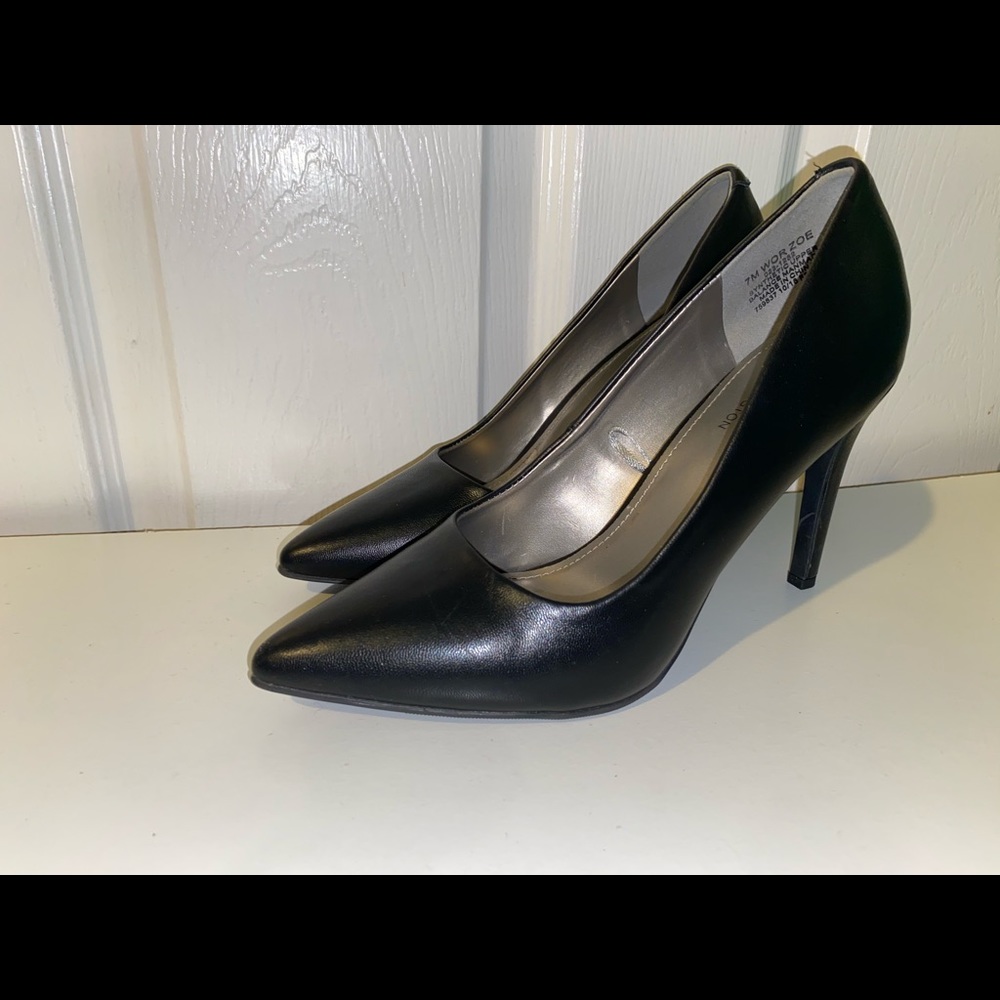Black closed toe heels